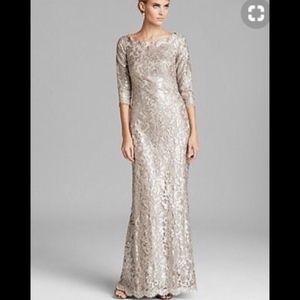 Stunning Tadashi Shoji Evening Gown in Sand 12